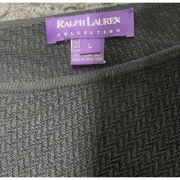Ralph Lauren Collection Purple Label Vintage Linen Mini Dress Black 1997 Runway - Picture 5 of 16